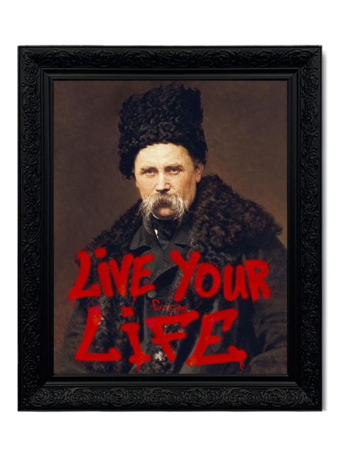 Картина в масивній рамі "Live your life"